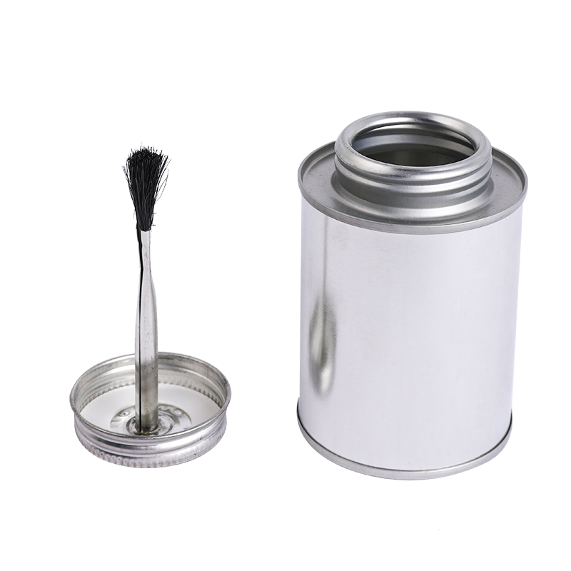 200ml/250ml螺紋罐圓形馬口鐵罐配塑料毛刷蓋用于補(bǔ)胎膠水